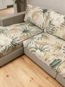 1pc Leaf Print Sofa Cushion Cover, Modern Tropical Leaf Print Sofa Seat Cushion Cover, Suitable For Home - Multicolor - View 6