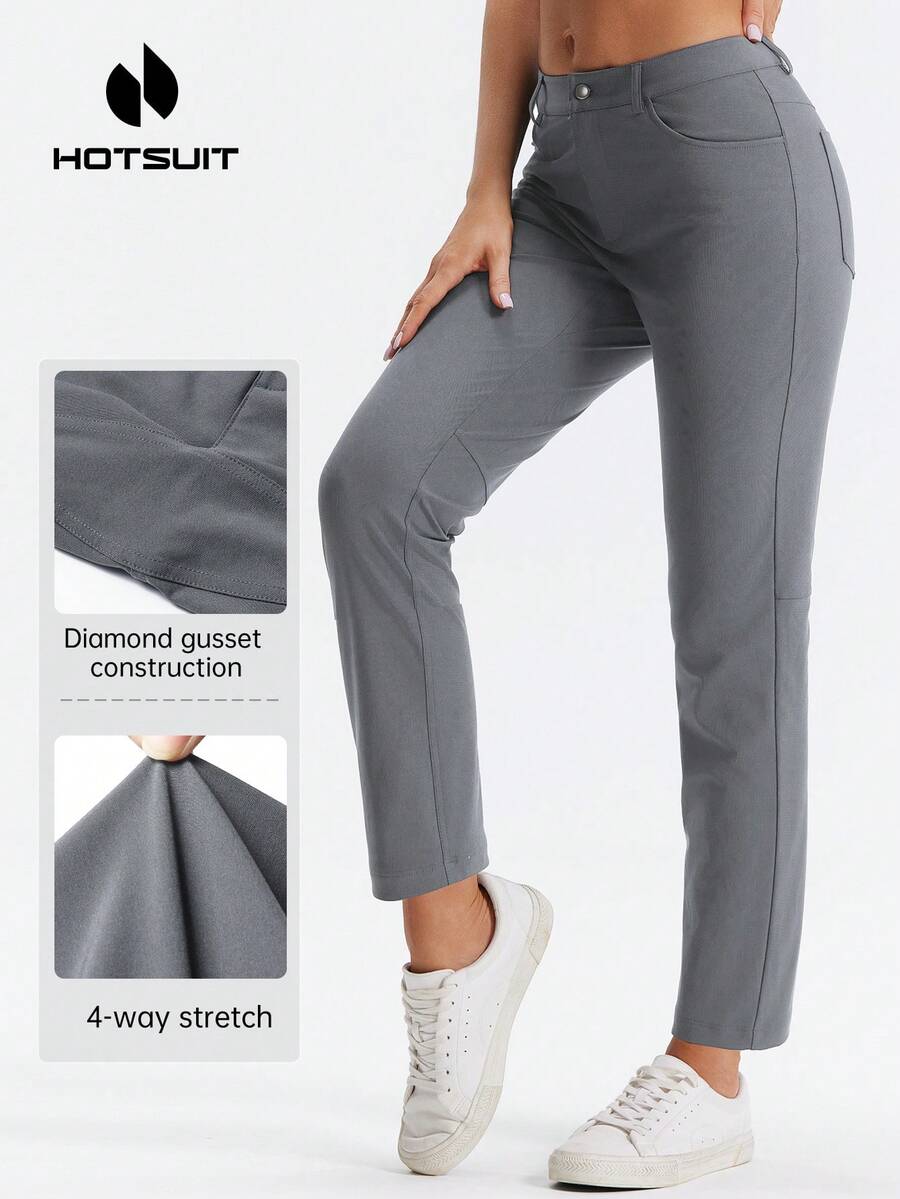HOTSUIT Quần Jogger Golf Dệt Kim Cho Nữ, Quần Co Giãn Nhẹ, Lý Tưởng Cho Mặc Hàng Ngày Và Thể Thao, Hàng Mới Về Mùa Đông - Xám - Xem 1