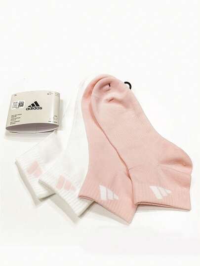  2 Pairs Adidas Unisex Solid Color Breathable Comfortable Mid-Calf Socks, Sportswear Light Ankle Socks, Antibacterial Odor-Resistant Athletic Socks