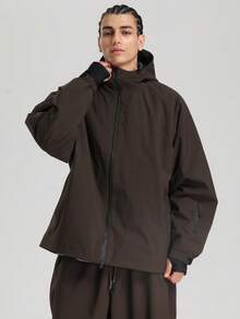 一件男女通用滑雪服/外套，女士冬季连帽登山服，带透气腋下拉链和防丢拉链口袋，男士单板滑雪户外外套，适合户外活动和冬季滑雪，结构加固，功能性滑雪装备，耐用雪地装备，女士滑雪服 - 咖啡棕 - 查看 6
