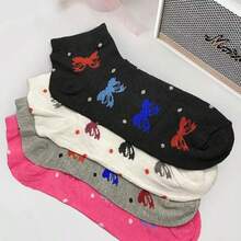 Kit Of Up To 12 Pairs Of Women's Printed Ankle Socks, Assorted Colors, Sizes 35-40. - 彩色 - 查看 2