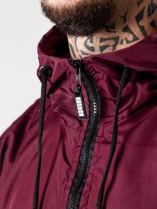 HUNTER CWB Men's Oversized Plain Windbreaker Jacket With Hood, Lightweight, Hunter Street Style, 10 Colors, 2026 - 紫紅色 - 查看 2