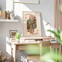 1 张印度航空“红心国王”海报，复古旅行艺术，时尚海报，墙面艺术，墙面装饰，现代简约风格海报，客厅和卧室装饰，浴室装饰，理想礼物，不含画框 - 彩色 - 查看 9