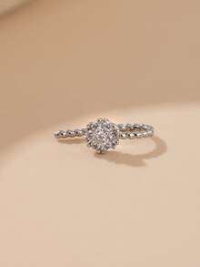 Nooxian 1个镶嵌微雕锆石鼻环，简约假鼻环，女士镶嵌微雕锆石花朵鼻环 - 銀色 - 查看 9