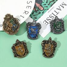 Warner Bros 1/5 Pcs Personalized Cartoon Anime Brooch Creative Gryffindor Enamel Pin Metal Badge Jewelry Clothing Backpack Accessories A Gift For Friends