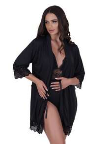 Women Robes - màu đen - Xem 3