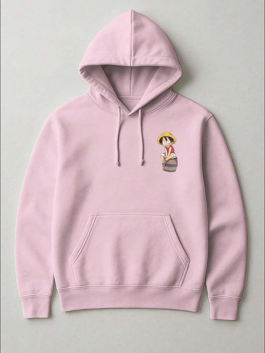 Flannel Kangaroo Sweatshirt  Printed Cold Blouse One Piece Nerd Geek Women's And Men's Sweatshirt - 淺粉色 - 查看 1