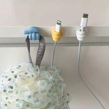 10个/5个/1个拇指形电线整理器（颜色随机） - 免钻孔粘钩，适用于家居收纳，完美适用于厨房电器和卧室配件，设计紧凑，节省空间，安装简便，抓力强劲，电线管理，办公用途 - 彩色 - 查看 10
