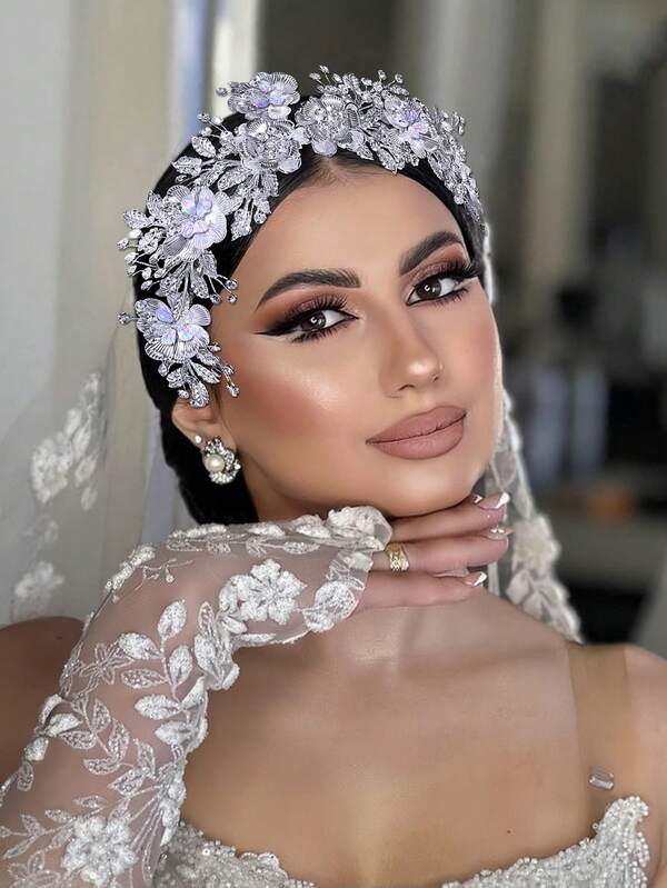 1 buc. Bentiță de mireasă cu cristale multistrat de lux, accesoriu elegant pentru părul de nuntă