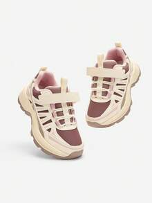 Balabala Kids Girls Sneakers, 2025 Spring Autumn Chunky Sneakers, Outdoor Non-Slip - Red Coffee Color - View 4