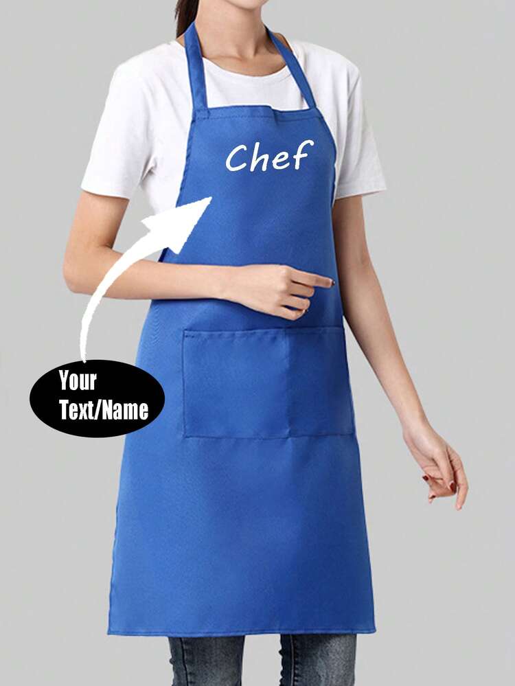 1pc Customized Kitchen Cooking Apron, Modern Polyester Oil-Proof Apron, Black Kitchen Apron, Polyester Apron, Suitable For Garden, Kitchen And Housework, Perfect For Home, Restaurant And Kitchen Cooking, Washable, Customized, Unique, Personalized, Ideal Gift For Boyfriend, Girlfriend, Family And Friends, Suitable For Use In Sofa, Bed, Car, Tea Room, Bedroom, Living Room, Bathroom, Dining Room And Other Places. - Multicolor - View 6