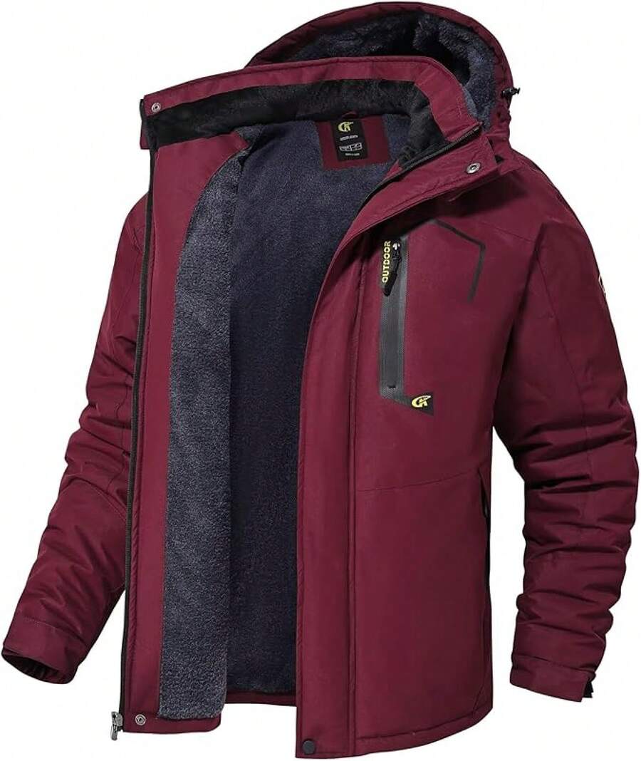 The Latest Model Of 2026 Mens Waterproof Ski Snowboard Jacket Winter Windproof Snow Coat - Burgundy - View 1