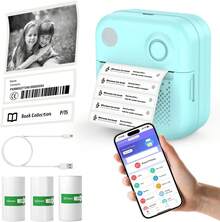 MoKo - marcador de etiquetas con 3 rollos de papel, mini impresora de etiquetas Bluetooth con múltiples plantillas para teléfonos, mini impresora de etiquetas adhesivas para el hogar, oficina - 1 - Ver 11