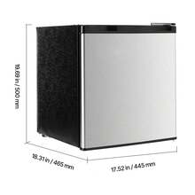 Mini Fridge, 1.6 Cu.Ft, Single Door Compact Refrigerator, Adjustable Temperature, Metal Shelf, Energy Efficient Small Refrigerator, Reversible Door, Low Noise, For Bedroom, Office, Stainless - 46L Stainless Steel - View 10