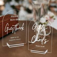 5x7 Inch Acrylic Wedding Ceremony & Reception Signage, Wedding Guest Book Sign, Card & Gift Table Sign, In Loving Memory Sign, Wedding Reception Decor - Multicolor - View 8