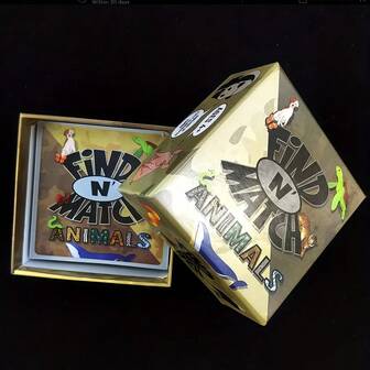 动物配对卡片——提升观察力和认知能力，是家庭游戏之夜、聚会、生日和节日的理想之选。寓教于乐！| 配对游戏 | 纸质卡片