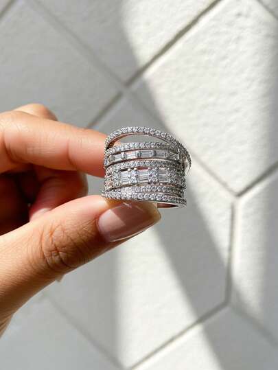 Stylever 1 pieza Anillo envolvente de línea vintage de plata esterlina 925 apto para hombres y mujeres, combina con atuendos diarios, accesorio para fiestas, anillo de alta calidad, regalo de joyería fina