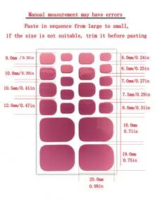 22pcs Toe Nail Sticker & 1pc Scraping File, Foot Nail Art Sticker, Teenage Girl Nail Sticker, Full Cover Nail Polish Sticker, Self-Adhesive Nail Art Decal Suitable For Women & Girls DIY Manicure Nails Nail Supplies - Burgundy - View 5