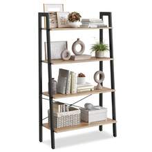 VASAGLE Estantería de Escalera, Estantería de 4 Niveles, para Sala de Estar, Dormitorio, Cocina, Oficina, Marrón Camello y Negro - Caqui - Ver 7