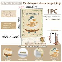 1pc, Canvas Wall Art, Framed Nursery Wall Art Charming Illustrations, Whimsical Children's Wall Decor Featuring Ducks, Dinosaurs And Puppies Adorable Animal Wall Art, Dreamy Nursery Decor Ideal For Children's Rooms, Nurseries, Playrooms, Kindergartens, Boys' Rooms, Girls' Rooms And Play Areas Waterproof. Perfect Party Gift - Multicolor - View 28