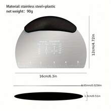 1pc Stainless Steel Dough Scraper, Food Scraper, Cake Divider, Pastry Bread Cutter, Baking Tool, Kitchen Gadget