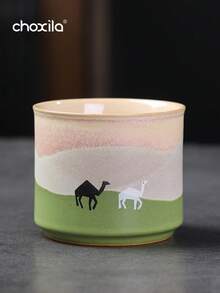 choxila 1件套骆驼图案茶杯碟套装，茶杯，中东沙特风格，招待客人用杯，沙特咖啡杯，80毫升，适用于下午茶、家庭聚会、卧室、客厅、书房、咖啡馆等场所。 - 駱駝茶杯 - 查看 15