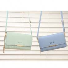 1 pieza Cartera de mujer de alta calidad de PU con bandolera, bolso versátil de moda para ir al trabajo, regalo de lujo para el Día de San Valentín, Año Nuevo, Día de la Madre, Graduación para mujeres, billetera, monedero, cartera pequeña, esencial de viaje, cordón - Multicolor - Ver 10