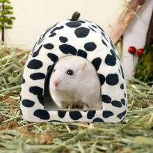 1pc Triangular All-Season Pet Warm Nest, Foldable Floral Branch Hamster Nest, Pet Mongolian Yurt Sleeping Bed, Comfortable And Warm, Suitable For Small Pets Indoor Use