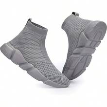Women's Slip-On Tennis Walking Sneakers, Lightweight Breathable Comfort Gym And Work, Stylish Trainers, 2025 - 054-全部灰色 - 查看 8