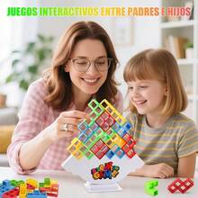 Juguete de Apilamiento con Equilibrio, Bloques Rusos de 64 Piezas, Juego de Equilibrio, Apto para Adultos, Nios y Nias a Partir de 3 Aos, Juguete de Equilibrio Perfecto para Todas Las Edades. - inicial - Ver 3