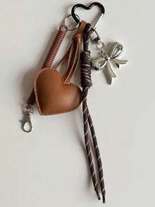 女士 PU 皮革钥匙扣，带心形装饰、花尾、蝴蝶结、编织绳、弹簧夹、弹簧扣，高端装饰包包配件、包包挂件、吊坠、汽车挂件、日常用品，完美的节日礼物、生日礼物，适合恋人、家人、朋友、同学、同事、老师 - 彩色 - 查看 8