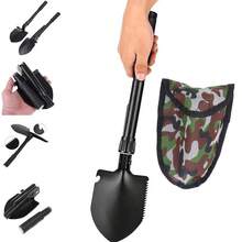 Pala Plegable para Acampar pequeña Pala de Acero Plegable y Resistente para Playa, Campamento, jardinería y más, Herramienta táctica de Entrenamiento de Estilo Militar - Verde militar - Ver 1