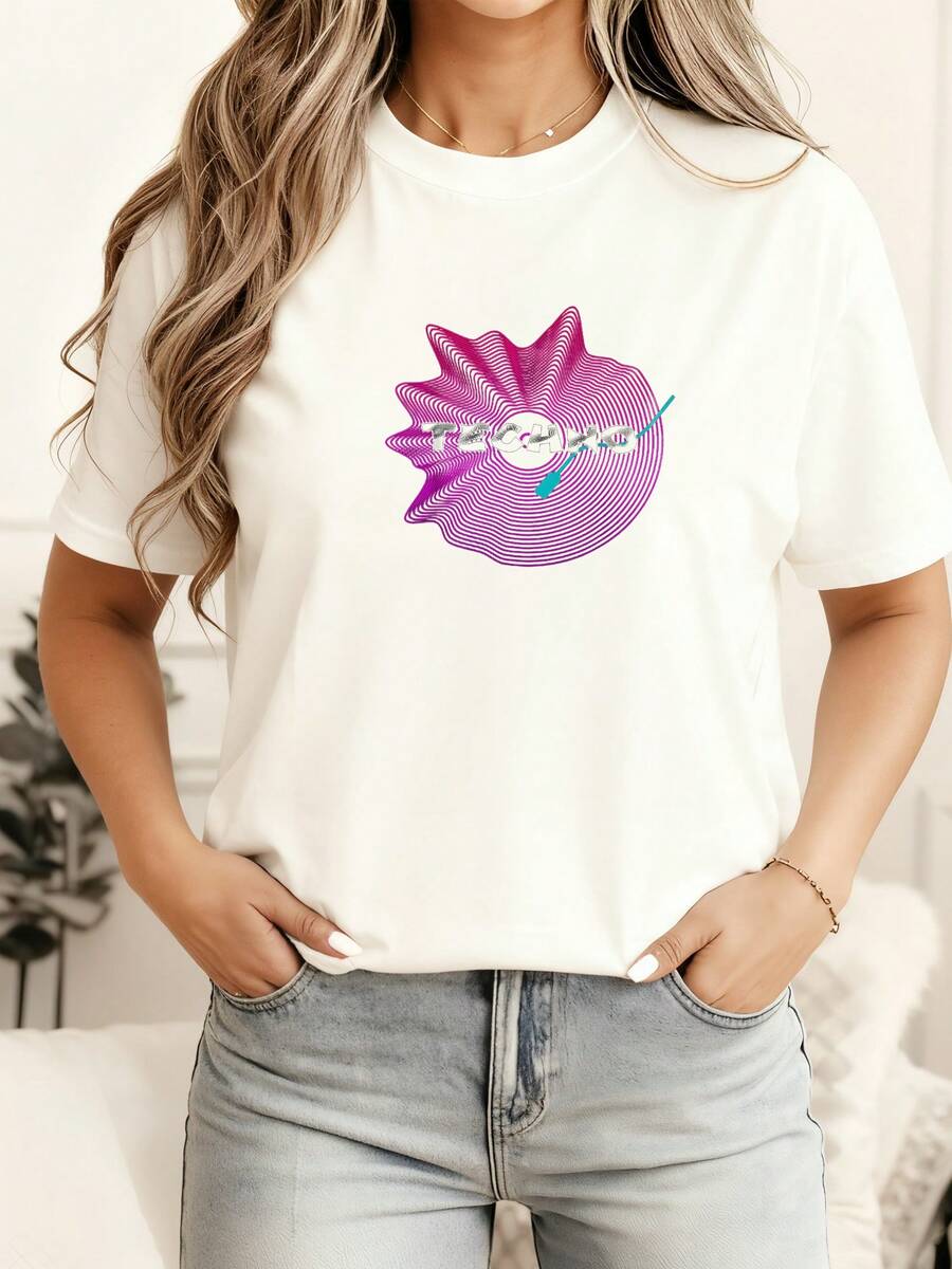 Techno House Music EDM Rave Party Club Music Festival DJ T-Shirt001 - 白色 - 查看 1