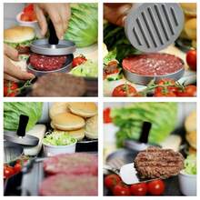 Prensa Para Hamburguesas Inoxidable Herramienta Para Hacer Hamburguesas Molde Para Carne Para Cocina Casa y Barbacoas Al Aire - Plateado - Ver 10