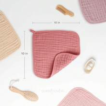 Toallitas de Muselina para Bebé (Paquete de 6), Toallas suavea de 6 Capas de Algodón para Piel Sensible – 25 x 25 cm, Grandes, Absorbentes y Delicadas Multicolor Niña - 1 - Ver 5