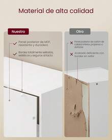 Librería, Estantería Vertical de 6 Niveles, con Puertas, Mueble Estanterias Almacenaje, 24 x 60 x 175 cm, para Salón, Estudio, Oficina, Comedor,Blanco Nube - Weiss - Übersicht 3