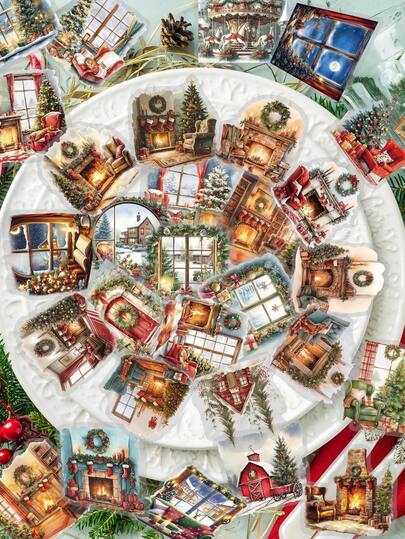 50pcs Christmas Creative Cartoon Aesthetic Stickers, Suitable For Laptop, Phone, DIY Scrapbook, Self-Adhesive Seals, Stationery, Cards, Skateboard, Refrigerator, Guitar, Decorations, Christmas & Children's Day Gifts, Teenage Party Supplies