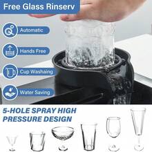 Selense Fregadero de cocina rectangular inteligente de color gris  plomizo de 60 * 46 cm, fregadero de cocina portátil empotrado de acero inoxidable de un solo seno con caño en cascada, superficie de trabajo en encimera, con juego de accesorios completo (estante para tazas, cesta escurridora, tabla de cortar), Adecuado para comedores, cocinas, autocaravanas y bares,Decoración de cocina moderna. - Gris gunmetal - Ver 6