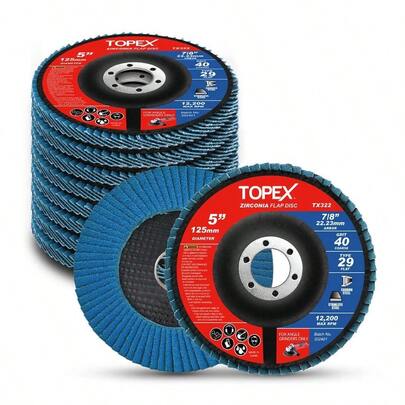 125mm Zirconia Flap Disc 10 Pack Professional Grade Sanding Wheels With 22.23MM Bore Ideal For Metal Grinding Polishing And Deburring. Quality Abrasive Discs For Precision Work.