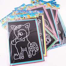 Christmas Decoration 20pcs/Set Scratch Art Drawing Board Magic Scratchers With Bamboo Pen For Kids Learning Education Toy School Supplies,Back To School