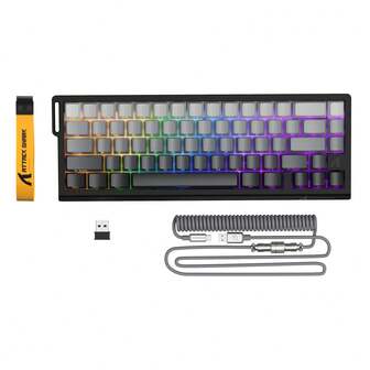  Teclado mecánico inalámbrico para juegos ATTACK SHARK X68PRO HE con activación rápida, 8000Hz RGB, interruptores magnéticos ajustables para PC