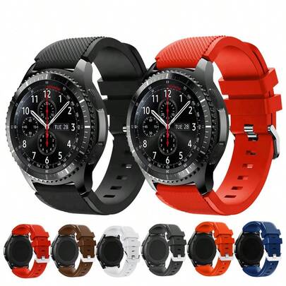 1pc Men Women Watch Strap Watch Band Silicone Business Stylish Compatible With Samsung Amazfit 22mm Casual Watchbands Compatible With Samsung Galaxy Watch3 4 5 6 7 41mm 45mm/Galaxy Active2/Gear For Amazfit GTR 2/3/4 Fashion Busniess Watch Band Smartwatch Replacement Wristband For Watch GT/GT2/2E/Pro/3/3Pro 42mm 46mm For Amazfit GTS 2/2E/2 Smart Watch Accessories For Men Women