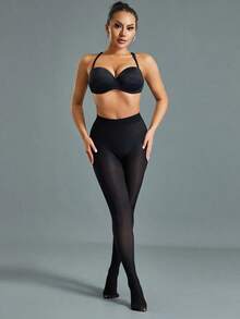 1pc Women 40D Black Sexy Pantyhose, Black Tights, Cozy - 黑色 - 查看 2