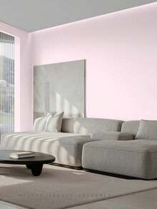 1 Roll White Faux Diatom Mud Solid Color Self-Adhesive Wallpaper, Thickened, Nordic Style, Seamless Splicing, Used For Bedroom, Living Room, Full House,Renovation Stickers Peel Wall Panels,Wall Paper, Wallpapers,Spring Decoration Items Refesh Your Home,Rama Decoration Stickers Gifts Birthday Graduation - Baby Pink - View 6