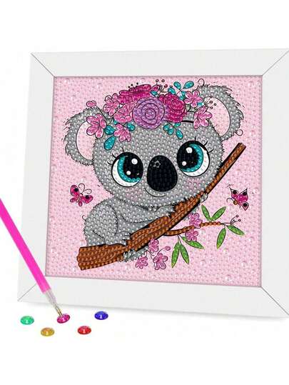 Kit de pintura de diamantes 5D, un conjunto completo de arte de diamantes de animales lindos perforados, kit de pintura DIY de cristal, fácil pintura artística, kit de artesanía adecuado para principiantes adultos, decoración del hogar, regalos de festivales para amigos, es la mejor opción para regalos de Navidad.