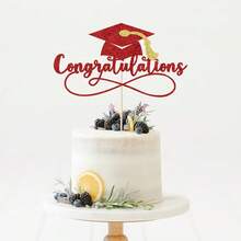 Congratulations 2025 Graduation Cake Topper,Congrats Grad Cake Decor - 2025 High Schoolsss; College;Senior Graduation Party Decorations Supplies (Red Gold){Inchcolor_nameinch:InchRedGold(1)Inch} - 紅金(1) - 查看 8