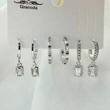 Necklace With 3 Pairs Of Women's Earrings Plated In 18K Gold And 925 Silver With Heart Design, Hoop And Colorful Cubic Zirconia - Modern And Elegant Style - B121. - Xem 1