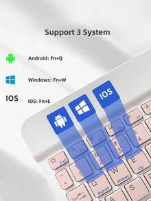 AKKHOO 10 英寸超薄无线键盘，可充电且静音，适用于平板电脑/笔记本电脑，兼容 iPad Mini 键盘，尺寸：9.84 英寸 * 5.90 英寸 * 0.24 英寸 - 粉色 - 查看 2