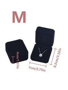 1pc Black Velvet Jewelry Box, Ring Bracelet Accessory Packaging Box, Earring Necklace Bangle Jewelry Case - Black - View 3