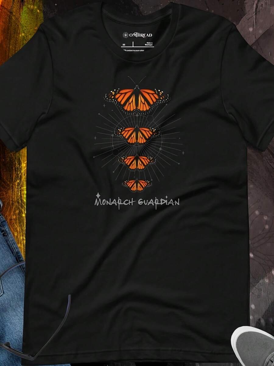 Monarch Guardian Shirt Butterfly Conservation Tee For Nature Lovers,This Fun Printed Casual T-Shirt Is The Perfect Gift For Valentine's Day/Christmas - 款式25 - 查看 1